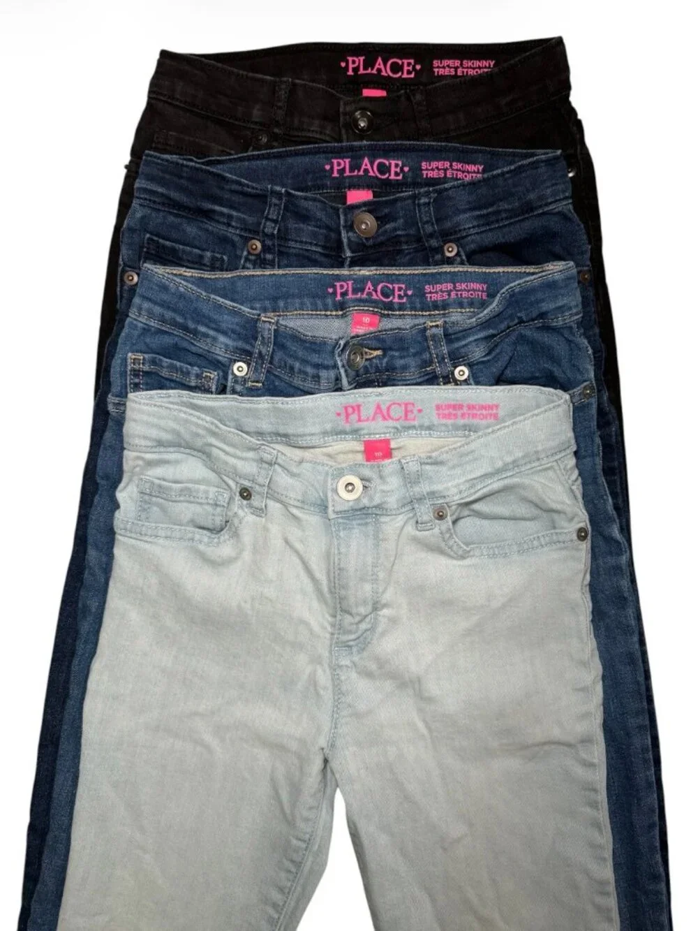 Pack of 4 The Children's Place Girls Super Skinny Mid Rise Jeans Size 10